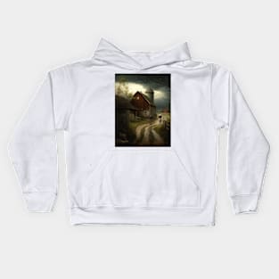 Classic Rural Farm Scene Kids Hoodie